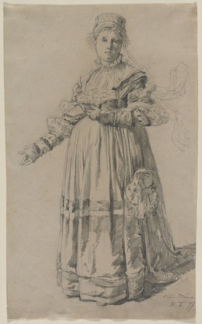 站立的女人，1877年。 作者 维克多·托布勒