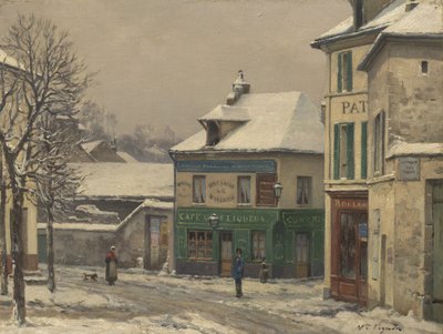郊区的降雪影响，c.1875-85 作者 维克多·维尼翁（Victor Vignon）