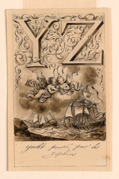 入门书字母 Y 和 Z 的设计：Yacht/ Zéphir（由 Zephyrs 驱动的游艇） 作者 维克多·文森特·亚当