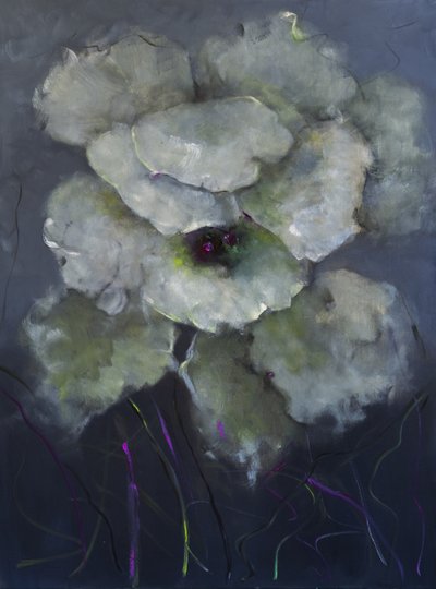 夜花 1, 2022（布面油画） 作者 维多利亚蒙特西诺斯