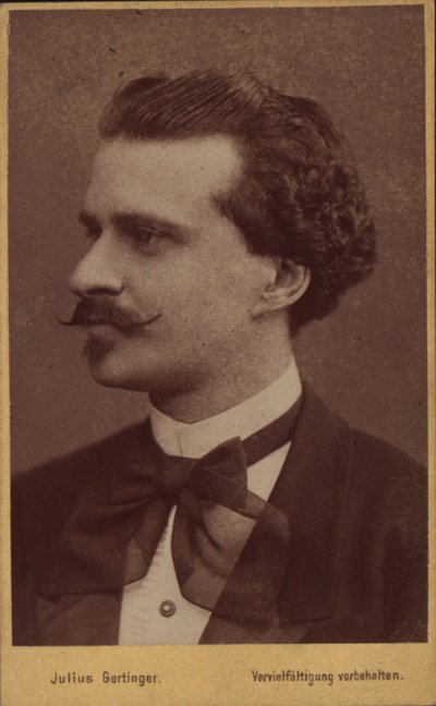 作曲家爱德华-施特劳斯1835-1916年的画像，1874年。 作者 维也纳。摄影工作室朱利叶斯·格廷格