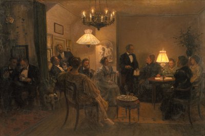 艺术家家中的晚会 作者 Viggo Johansen