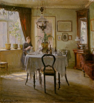 餐厅的阳光，1889年 作者 Viggo Johansen