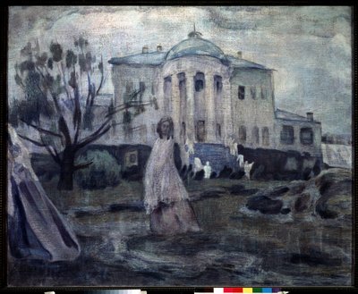 Fantomes（幽灵）。Viktor (Victor) Elpidiforovich Borisov Musatov (Borisov-Musatov) (1870-1905) 的画作。纸上钢笔画 作者 维克多·埃尔皮迪佛罗维奇·鲍里索夫·穆萨托夫