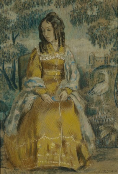 挂毯夫人。纳德日达·斯坦尤科维奇（Nadezhda Stanyukovich）的肖像，1903年 作者 维克多·埃尔皮迪佛罗维奇·鲍里索夫·穆萨托夫