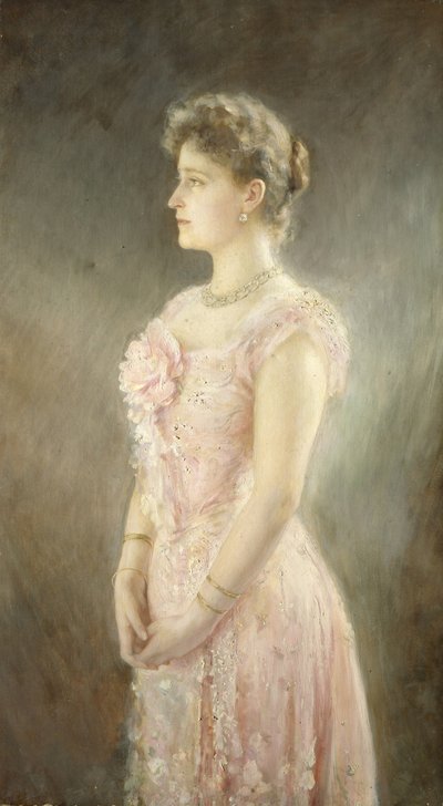 俄国皇后亚历山大·费奥多罗夫娜（Alexandra Fyodorovna）女皇的肖像1872-1918年，沙皇尼古拉斯二世的妻子，1901年 作者 Viktor Karlovich Stemberg