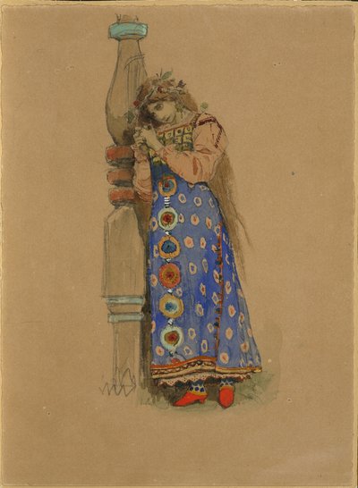 库帕瓦。 N. Rimsky-Korsakov的歌剧《雪少女》的服装设计，1885年 作者 维克托·米哈伊洛维奇·瓦斯涅佐夫