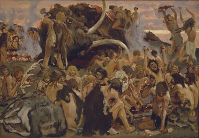 石器时代。盛宴，1883年 作者 维克托·米哈伊洛维奇·瓦斯涅佐夫