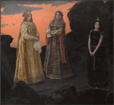 地下王国的三位女王，1879年。 作者 维克托·米哈伊洛维奇·瓦斯涅佐夫