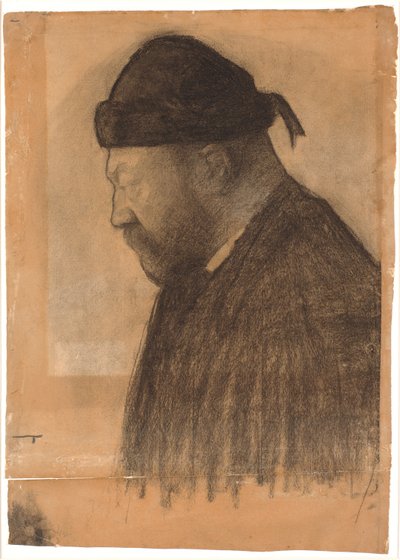 索瓦尔德-宾德斯博尔（Thorvald Bindesbøll）左侧侧面肖像 作者 威廉·哈默修伊