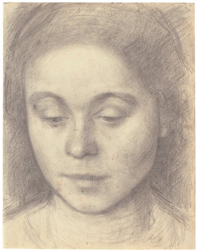 艾达的肖像，艺术家的妻子，1898年（铅笔） 作者 威廉·哈默肖伊