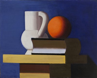 白罐、橙子和书的静物画 作者 威廉·伦德斯特伦
