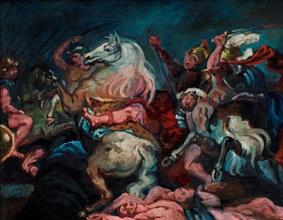 德西乌斯-穆斯之死，约 1920 年（布面油画） 作者 威廉·伦德斯特罗姆