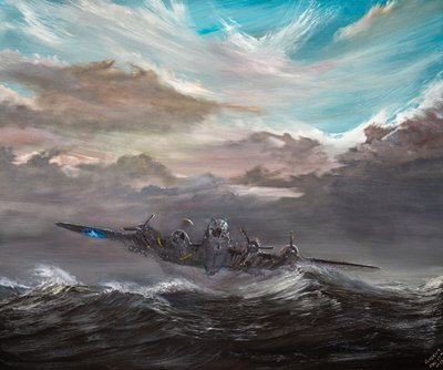 B17F "Dry Run 2 "北海登陆，2023 年（布面油画） 作者 文森特·亚历山大·布斯