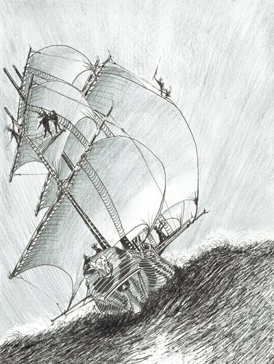 风暴创作者摩鹿加海，2017年，（纸上墨水） 作者 文森特·亚历山大·布斯