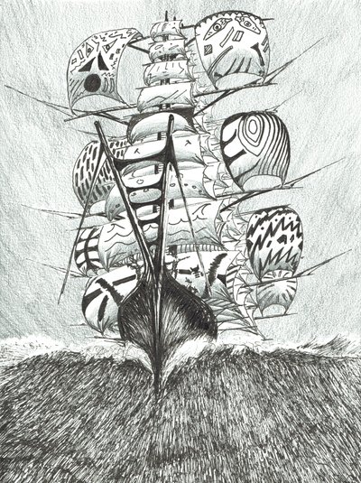 风暴创作者罗斯海，2017年，（纸上墨水） 作者 文森特·亚历山大·布斯