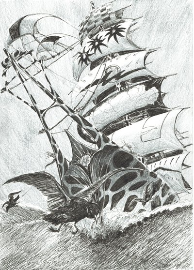 风暴创作者帝汶海，2017年，（纸上墨水） 作者 文森特·亚历山大·布斯