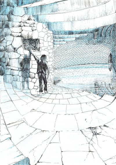 page39，Findhorn森林中的城堡，2006年，（纸上墨水） 作者 文森特·亚历山大·布斯