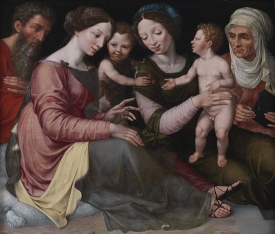 圣家族与圣约翰、圣伊丽莎白和圣安娜婴儿 作者 弗朗斯·弗洛里斯（Frans Floris）