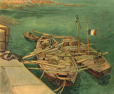 1947年8月，在罗纳河上航行的船只，1947年。 作者 文森特·梵高