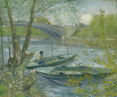 在春季垂钓，蓬德克里克 作者 Vincent van Gogh