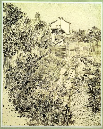 花的花园，1888年 作者 文森特·梵高