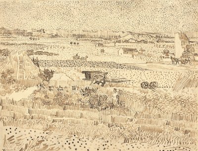 收获--拉克鲁平原，1888年。 作者 文森特·梵高