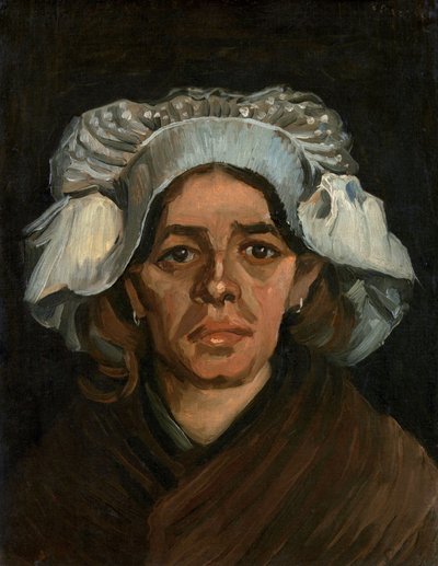 一位女士的头，1885年 作者 Vincent van Gogh