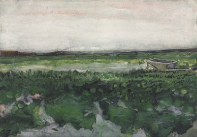 景观与独轮车，1883年 作者 文森特·梵高