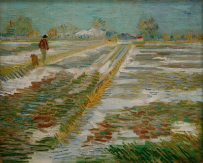 风景与雪 作者 Vincent van Gogh