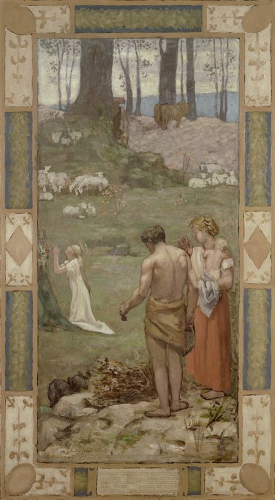 SaintGeneviève小时候在祷告中，1876年 作者 文森特·梵高