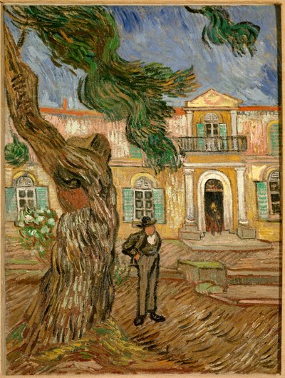 普罗旺斯圣雷米 (Saint-Remy-de-Provence) 的圣保罗医院。 文森特·梵高 (1853-1890) 1889 年作画。 0.63x0.48m。 巴黎，奥赛博物馆 - 普罗旺斯圣雷米 (Saint-Remy-de-Provence) 的圣保罗医院，也称为圣保罗医院 作者 文森特·梵高