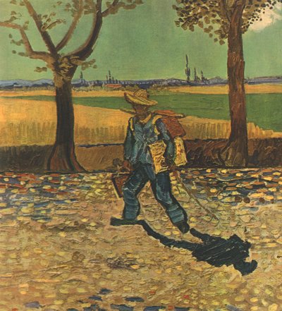 画家在上班途中或通往塔拉斯孔的路上，1947年8月，1888年。 作者 Vincent van Gogh