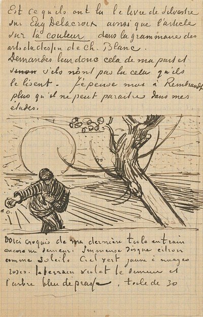 播种人，阿尔勒给西奥的信c。 1888年11月25日 作者 文森特·梵高