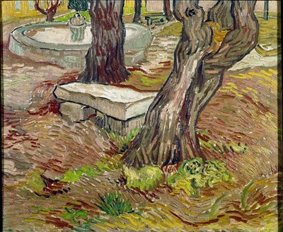 The park of the Saint Paul asylum (Saint Paul) in Saint-Remy (Saint Remy) or Bench de Pierre. Painting by Vincent Van Gogh (1853-1890) 作者 文森特·梵高