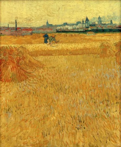 麦田俯瞰阿尔勒 作者 Vincent van Gogh