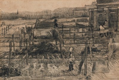 后院有两个数字（1882） 作者 文森特·梵高