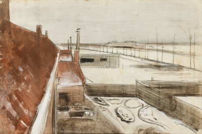 在冬天II（1883年）从文森特工作室的窗口查看 作者 文森特·梵高