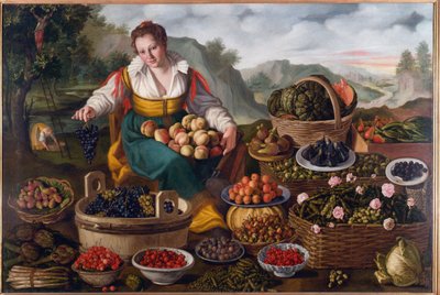水果贩，1578-81 作者 文森佐·坎皮（Vincenzo Campi）