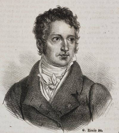 Portrait of Vincenzo Camuccini (1771-1844), Italian painter and restorer, lithograph by Gaetano Riccio from Poliorama Pittoresco, n 16, November 23 作者 文森佐·卡姆奇尼