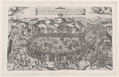 Speculum Romanae Magnificentiae：在罗马Testaccio山举行的狂欢节游戏，1558年。 作者 文森佐·卢奇诺