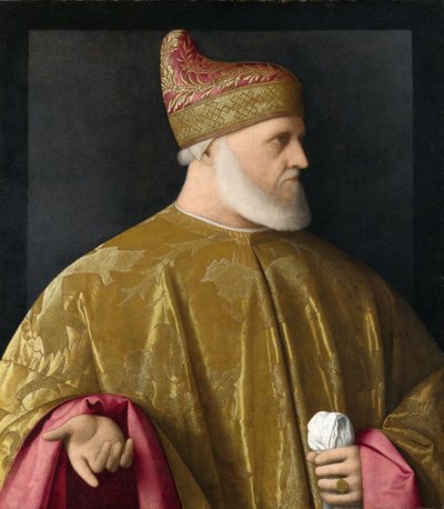 总督肖像，安德里亚·格里蒂（Andrea Gritti，1455-1538 年）布面油画，约 1530 年 作者 文森佐·迪比亚焦·卡特纳