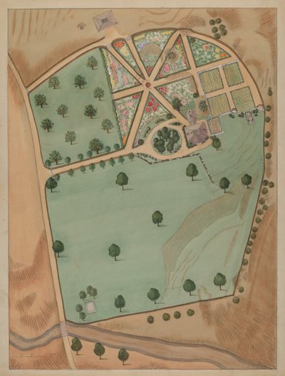 伊丽莎-朱梅尔庄园，约1936年。 作者 弗吉尼亚理查兹