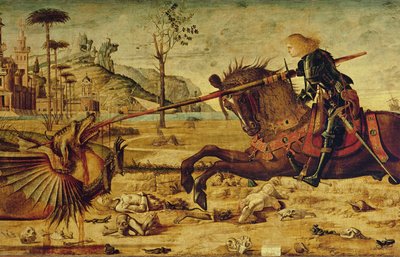圣乔治杀龙，1502-07（细节428017） 作者 Vittore Carpaccio