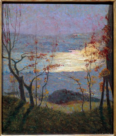 早晨。 与树木的秋季景观。 Vittore Grubicy Di Dragon (1851-1920) Ec. 的绘画 意大利，20 世纪。 布面油画。 暗：0.47 x 0.41m。 巴黎，奥赛博物馆 作者 维托雷·格鲁比西·德·龙