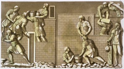 罗马士兵建造堡垒，约1820-1839年 作者 维托里奥·雷纳里（Vittorio Raineri）
