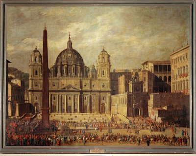 罗马圣彼得大教堂。翻修前的外墙（布面油画） 作者 维维亚诺·科达齐（Viviano Codazzi）