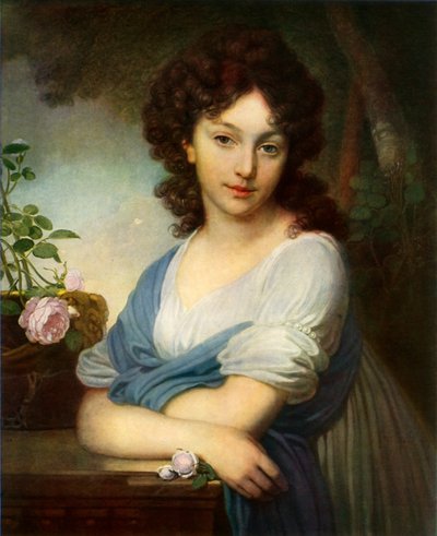 Yelena Alexandrovna Naryshkina的画像》，1799年，1965年。 作者 弗拉基米尔·博罗维科夫斯基