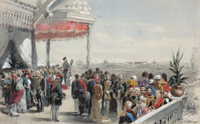 1883年亚历山大三世皇帝加冕典礼后，在公共场合举行的庆祝活动 作者 弗拉基米尔·埃戈罗维奇·马科夫斯基