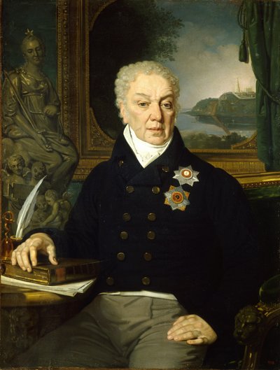 国务卿Dmitri Prokofievich Troshchinsky的肖像1754-1829，1819年 作者 弗拉基米尔·卢基希·波罗维科夫斯基